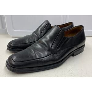 Men Mezlan Mayfield Spain black leather slip-on dress shoes loafers, 9W